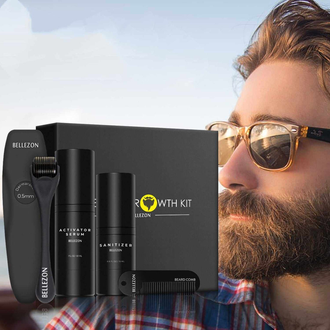 sérum pousse barbe set soin complet densité force brillance
